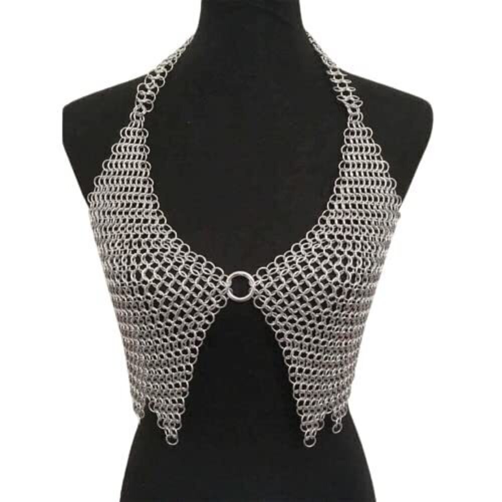 3514 Chainmail Metal Top - Halter Armor Bra Chainmail Bra Top LARP Costume